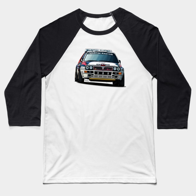 Lancia Delta Integrale Group A Baseball T-Shirt by Mario Ramos Rally Art